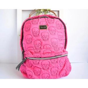 Hot pink betsey Johnson full size skull backpack